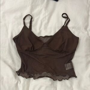 Brown Sheer Top